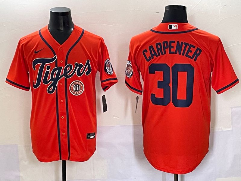 Men 2025 Detroit Tigers #30 Carpenter Orange Game Nike MLB Jersey style 6->san diego padres->MLB Jersey